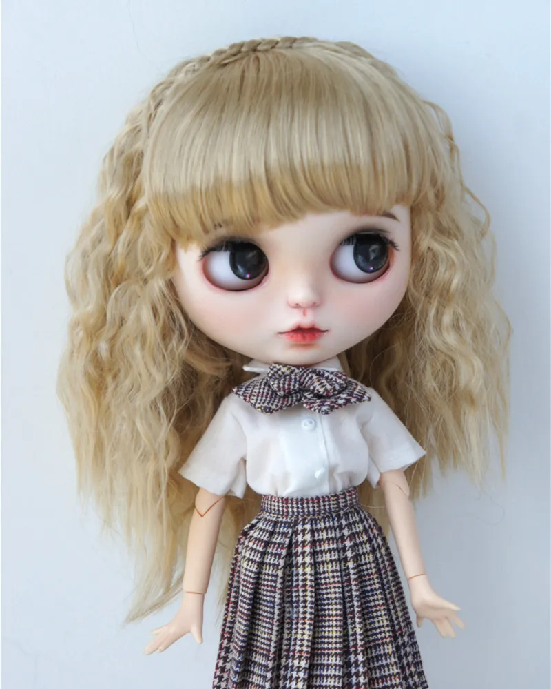 Jusuns wigs  JD633 9-10inch  10-11inch Princess Curl with Lovely braiding  band  Synthetic mohair BJD wig  Blythes accessories