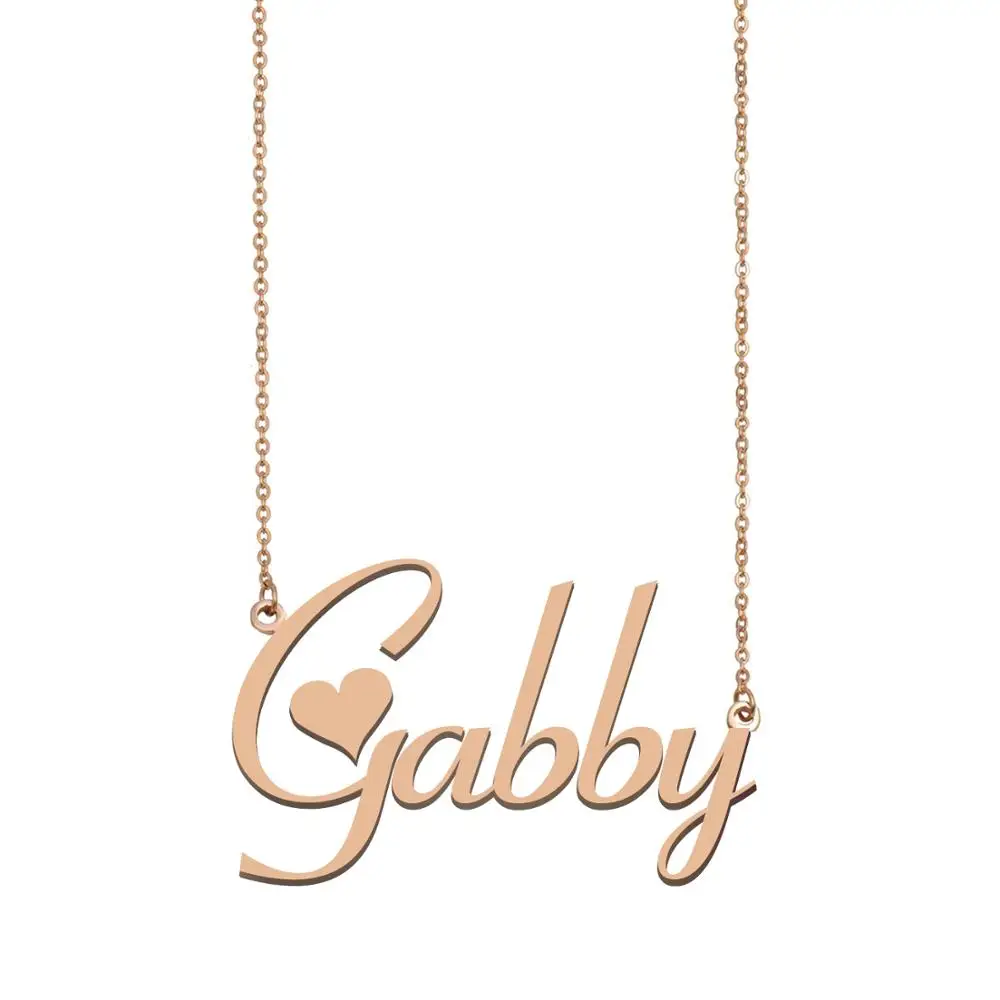 Gabby Nameplate Pendant for Women Jewelry Name Necklace for Girls Best Friends Birthday Wedding Christmas Mother Gift