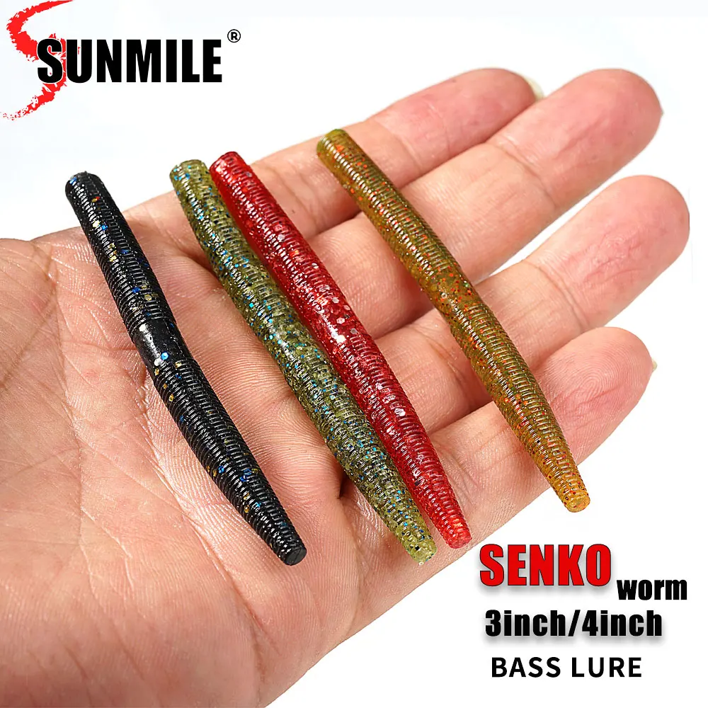 

Мягкая рыболовная приманка SUNMILE, 3/4 дюйма, в виде червя Senko Neko, Прикормка искусственные приманки, силиконовая приманка для ловли окуня