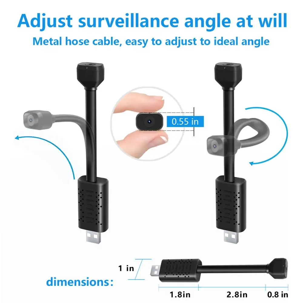 Imagem -05 - Visão Noturna hd 1080p Wifi Usb Câmera Gravador de Vídeo Digital Micro Detecção de Movimento Apoio Escondido Cartão tf Mini Cam U22 ir