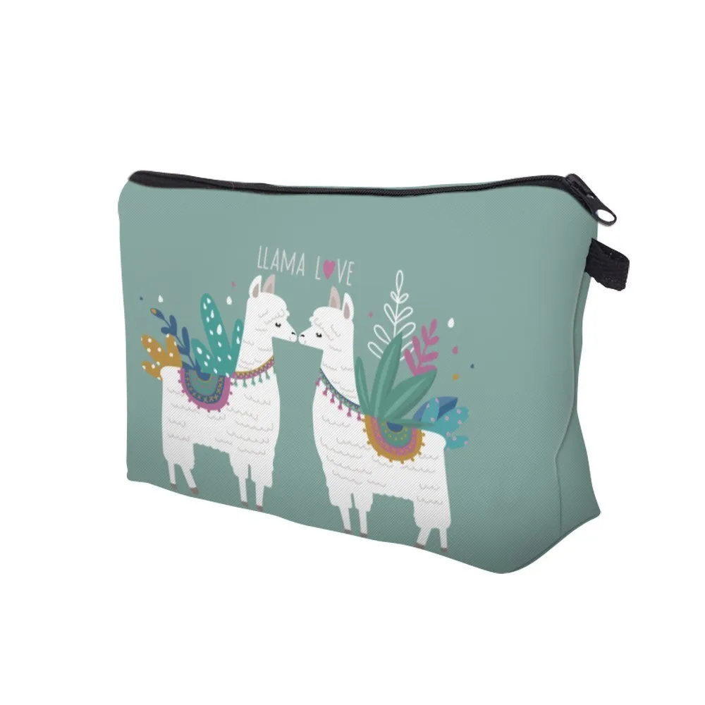 Deanfun Waterproof Makeup Bag Printing Llama Love Cosmetic Bags Travel Cosmetic Pouchs Organizer Storage Dropshipping 51434
