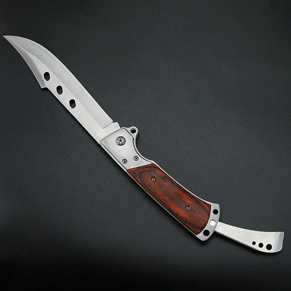 XUAN FENG cuchillo plegable para exteriores, cuchillo de supervivencia salvaje, cuchillo táctico para acampar, cuchillo de caza de acero de alta dureza