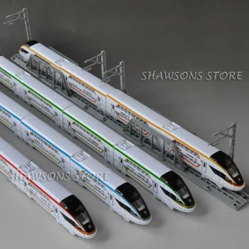 ダイキャストメタルモデルダブルデッカー CRH 高速列車鉄道ミニチュアレプリカプルバックおもちゃトラック付き