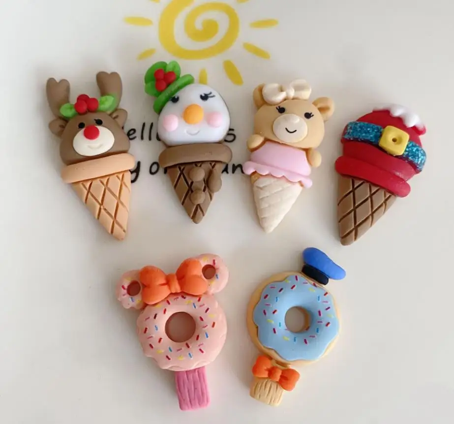 New Resin Cartoon Ice Cream Flatback Simulation Food Art Cabochon Crafts DIY Scrapbooking Deco Accessories