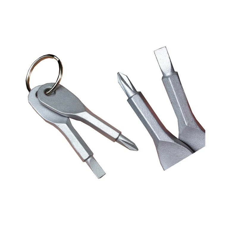 LLavero de destornillador ranurado Phillips portátil, herramienta de reparación de bolsillo, Multi Mini, para acampar y caminata al aire libre, 1 Juego