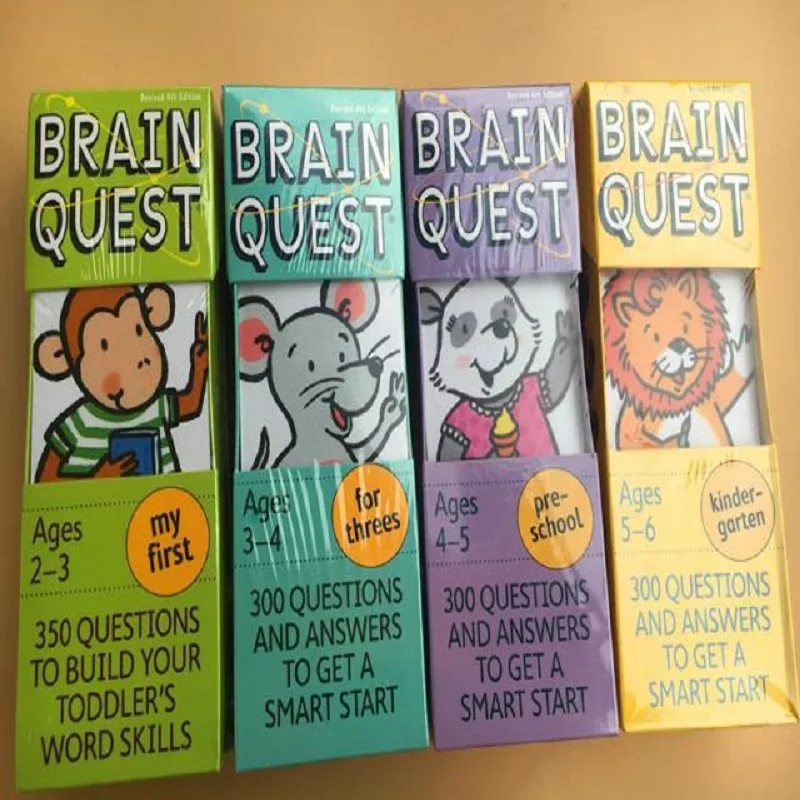 

Brain Quest English Version Of the Intellectual Development Card Sticker Books Questions And Answers Card Smart Start Child Kids