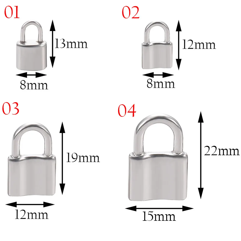 5 Teile/los Edelstahl Schloss Anhänger Quadratische Schloss Vorhängeschloss Charms Fit DIY Halskette Armband Anhänger Schmuck Machen – Detail 1