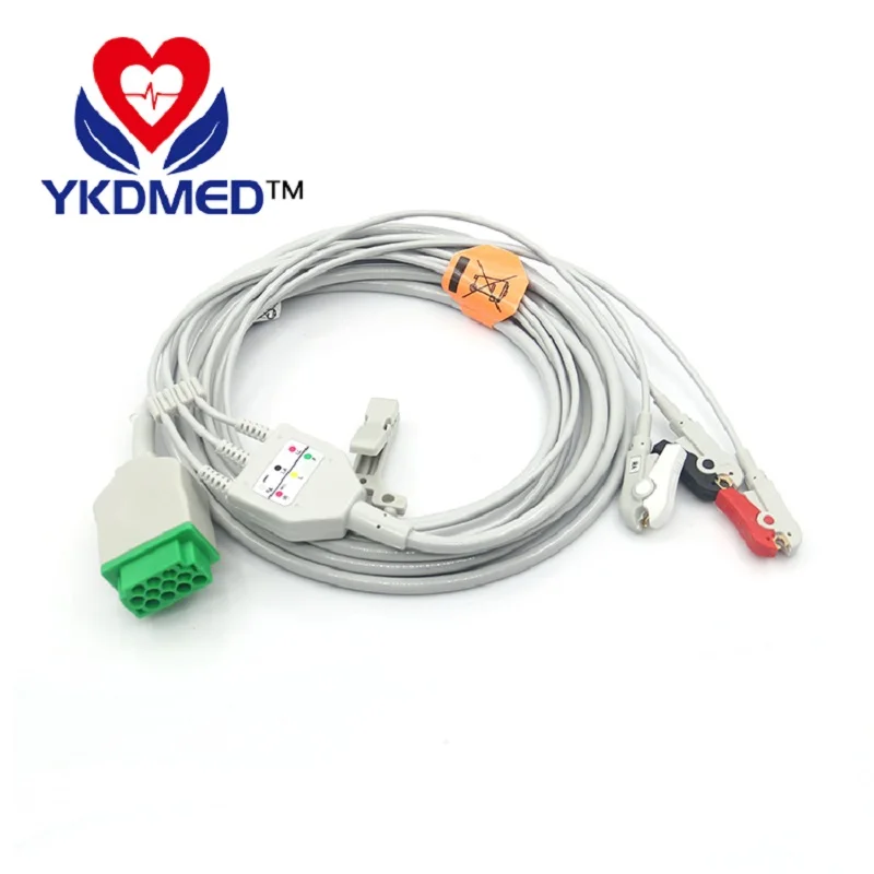 

Compatible with GE marquette 11pin one-piece patient cable with 3 leads ,ecg medical accessories ,Free shipping!