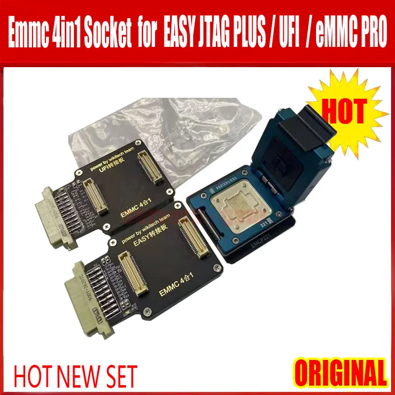 NEW Original eMMC 4in1 Socket emmc153 169 emcp162 186 emcp254 emcp221 for ufi ,  easy jtag plus