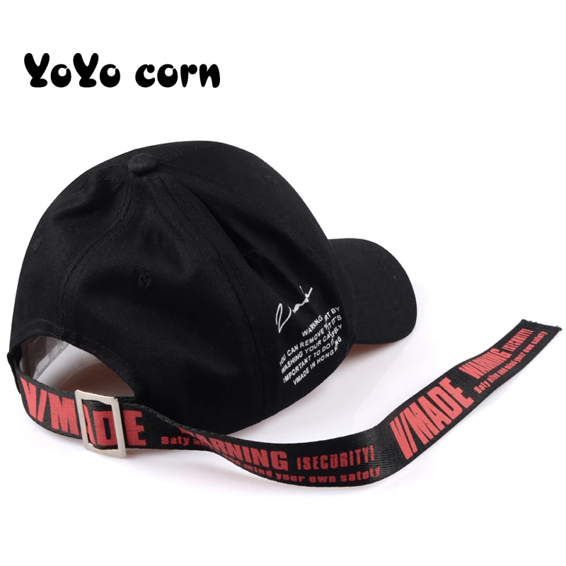 YOYOCORN 2022 New Yellow Long straps kpop Baseball Cap men Hip Hop letter bone girls boys fashion women Snapback korean Hats