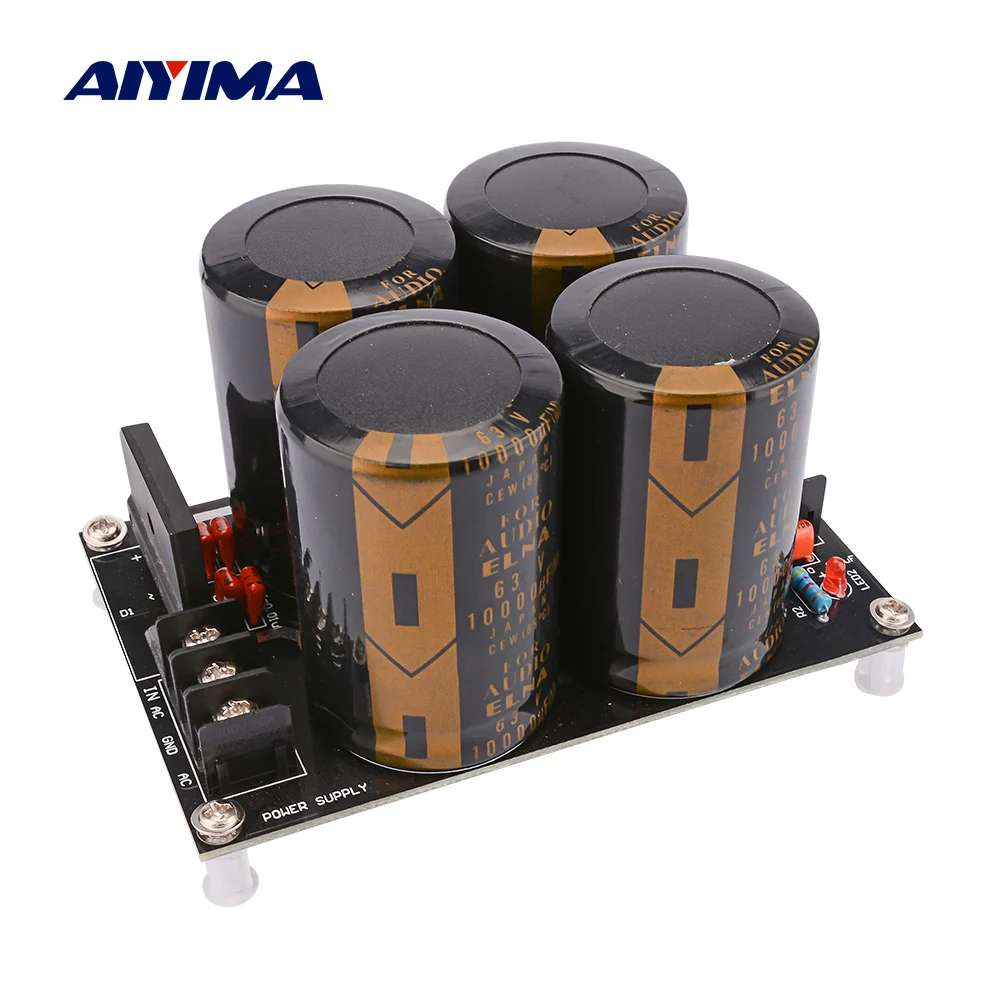 

AIYIMA 50A Rectifier Filter Power Supply Audio Board 63V 10000UF Dual Power DIY LM3886 TDA7293 Sound Speaker Amplifier Board