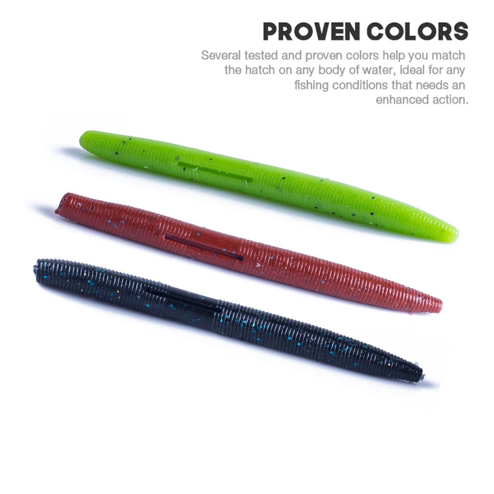 Hanlin 5pcs Silicone Worm 6.3g 105mm Sinking Wobbler Swimbait Soft Fishing Lure Bass Carp Bait Finesse Artificial Lures Tackle