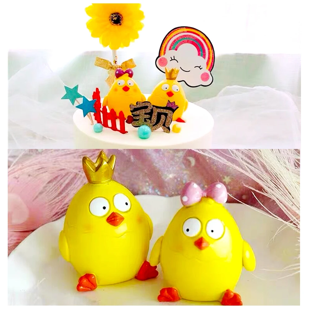 3D Chick Shape Silicone Clay Molds Chicken Gypsum Animal Candle Mould Cake Topper Decorating Baking Tools Soap Making Handicraft