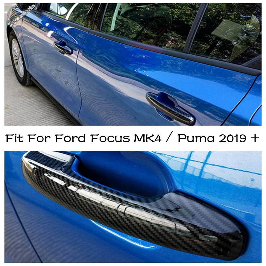 

Car-Styling Door Handle Cap Decoration Cover Trim For Ford Focus MK4 / Puma 2019 - 2024 ABS Chrome / Carbon Fiber Accessories