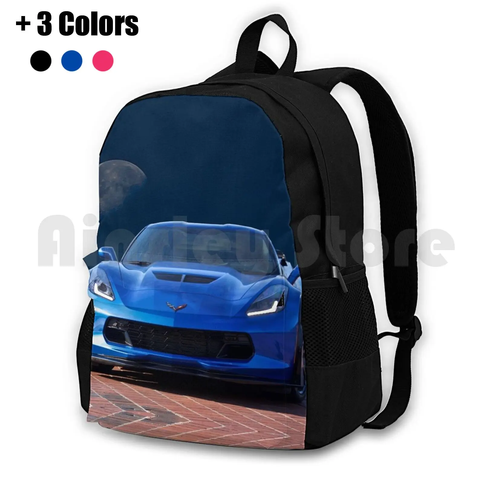 Corvette C7 Outdoor Hiking Backpack Waterproof Camping Travel Auto Automobile Automotive Car