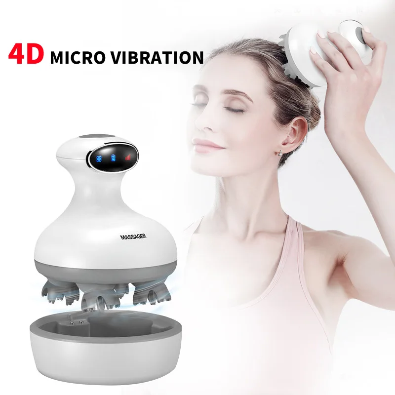 4D Smart Head Massager Head Massager Pressure Points to Relieve Stress Promote Blood Circulation  Health Care With Vibration