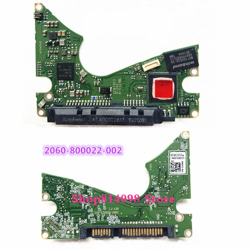 

2060 800022 002 WD30NPRZ HDD PCB Logic board coding: 2060-800022-002 REV P1 , SATA 800022-A02 800022-902