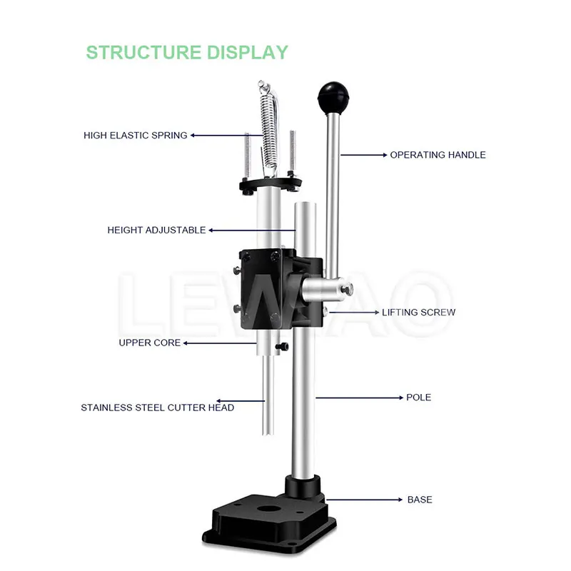 Commercial Coconut Opener Lid Machine Stainless Steel Coco Water Punch Tap For Green Coconuts Easy Control Tool