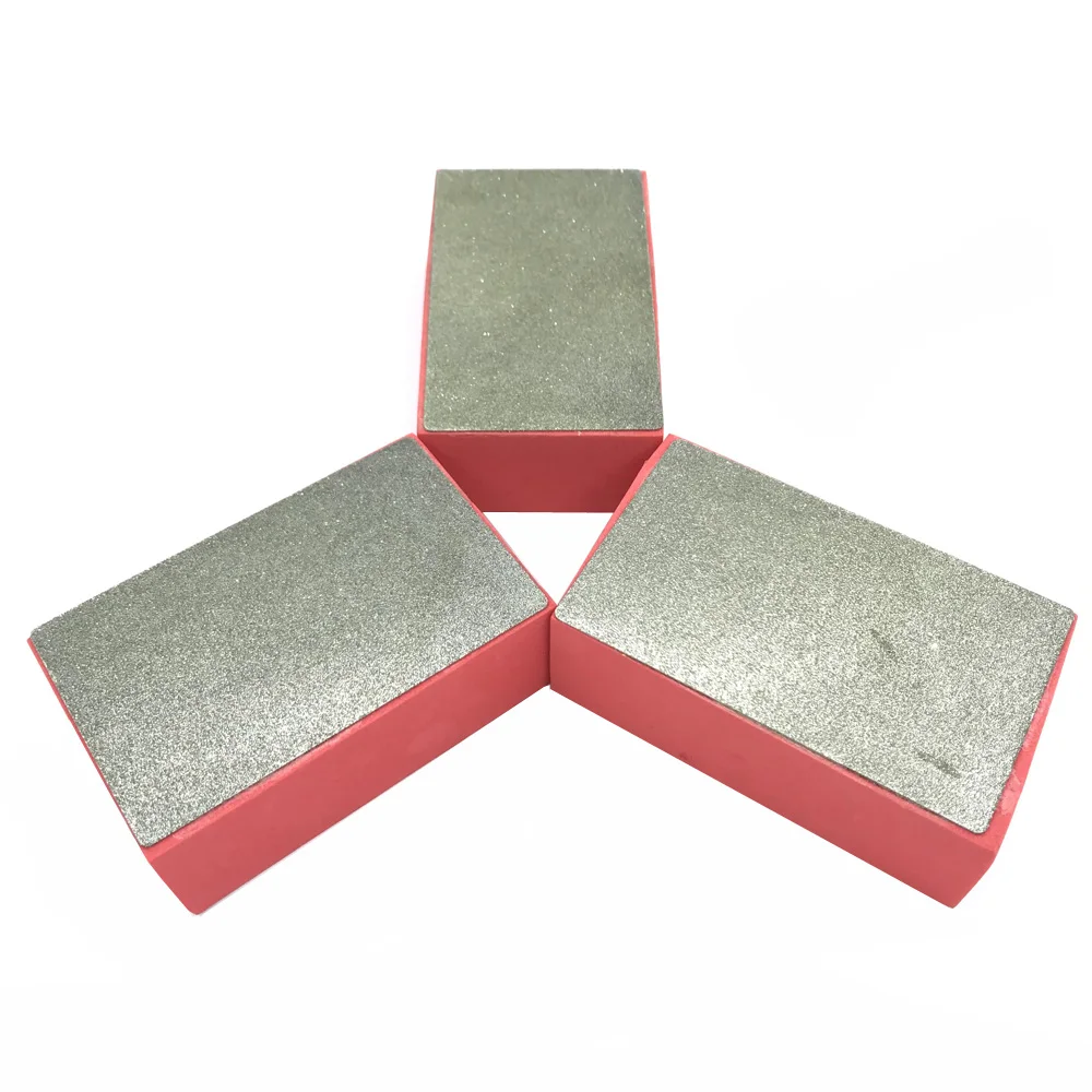 120 Grit Diamond Hand Polishing Pad 95*55*30mm For Ceramic Tile Glass Marble Edge Burr Steel Special-Shaped Rough Surface Grind