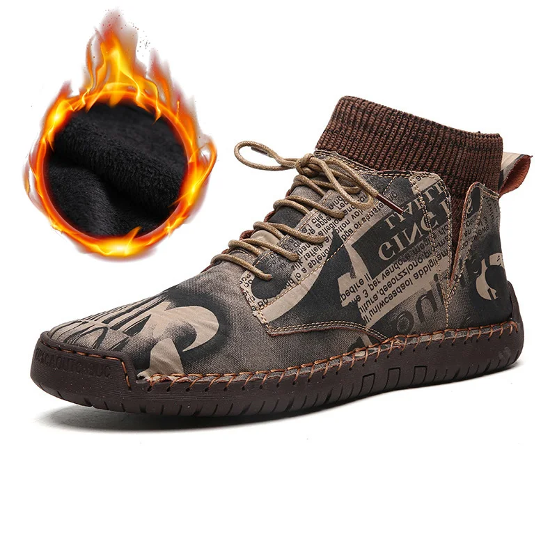 

Nice Autumn Winter Shoes Men Nice Sneakers Casual Men Ankle Boots Warm Winter Male Footwear Brand Sneakers Plus Size 45 A2065