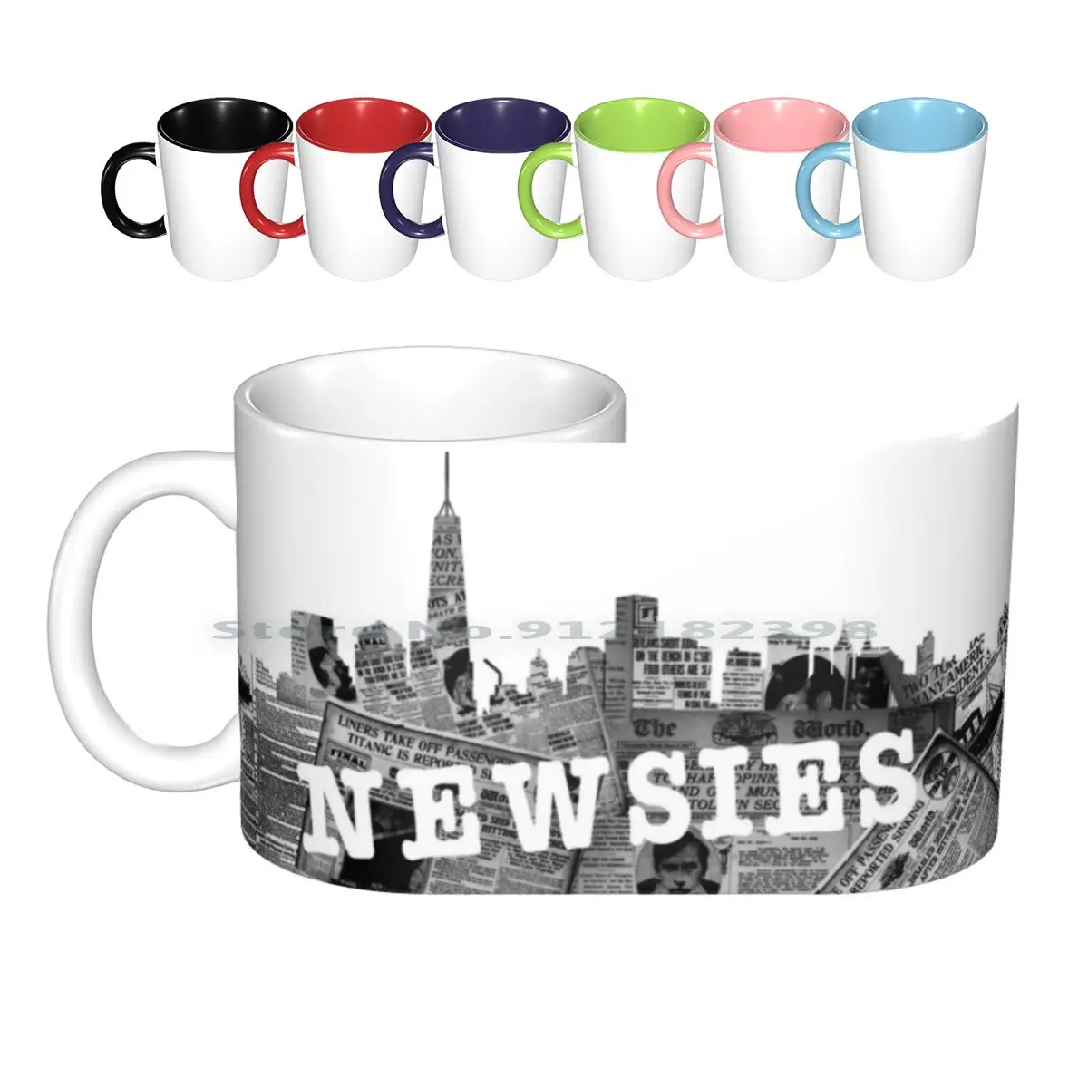 Newsies Ceramic Mugs Coffee Cups Milk Tea Mug Newsies Newspaper New York Jeremy Broadway Musical Theatre News City Skyline