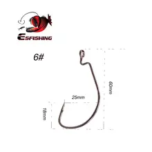 Offset Carbon Steel Fishing Hooks Big Bass #5