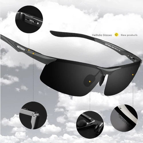 Imagen 2 del producto VEITHDIA, gafas de sol polarizadas VU400 de aluminio y magnesio para hombre, gafas de sol con espejo de visión nocturna, gafas de sol para hombre, gafas 6502