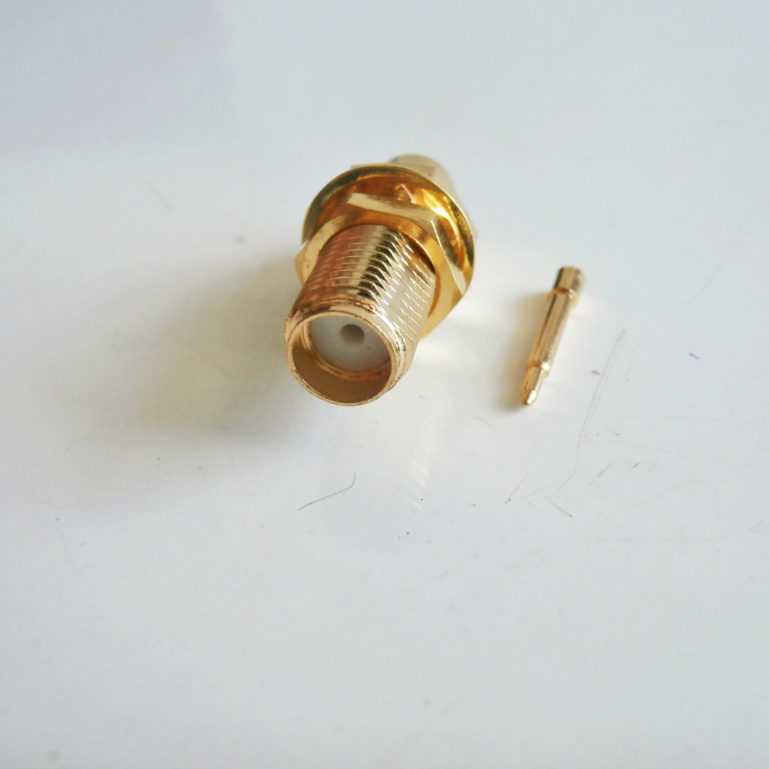 10Pcs Connector Rp * Sma Female Plug Moer Schot Semi-Rigide RG402 0.141 "Cable Straight Rf Coaxiale