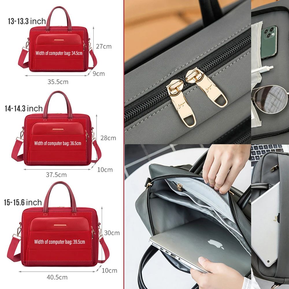 Imagem -05 - Shockproof Computer Shoulder Briefcase Bolsa para Notebook Air Pro Huawei Lenovo Dell 13.3 in 14 in 15 in Negócios Matebook