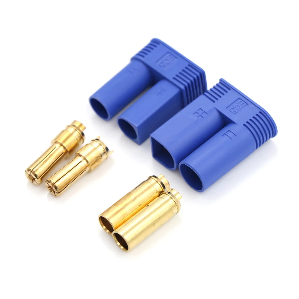 1 conjunto de conector banana ec5 macho e fêmea, mais novo conector dourado 5.0mm ~