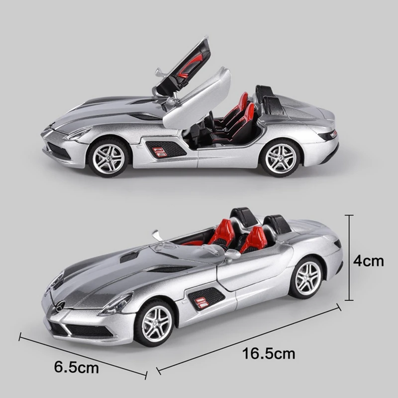 1:24 SLR Convertible Alloy Sports Car Model Diecast Metal Toy Vehicles Car Model High Simulation Collection Childrens Gift