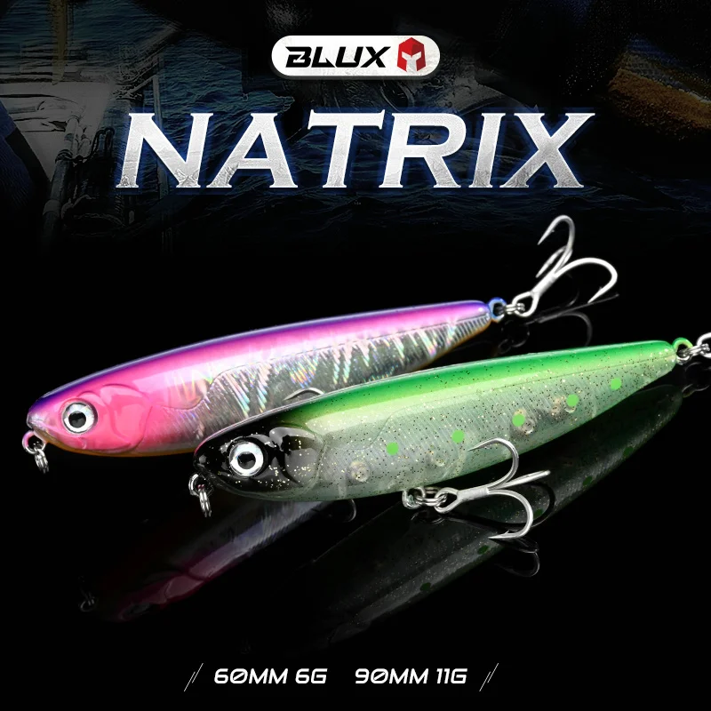 BLUX NATRIX 60/90 Topwater Pencil 60MM 90MM Surface Walker Fishing Lure Walk The Dog Artificial Saltwater Bass Hard Bait Tackle