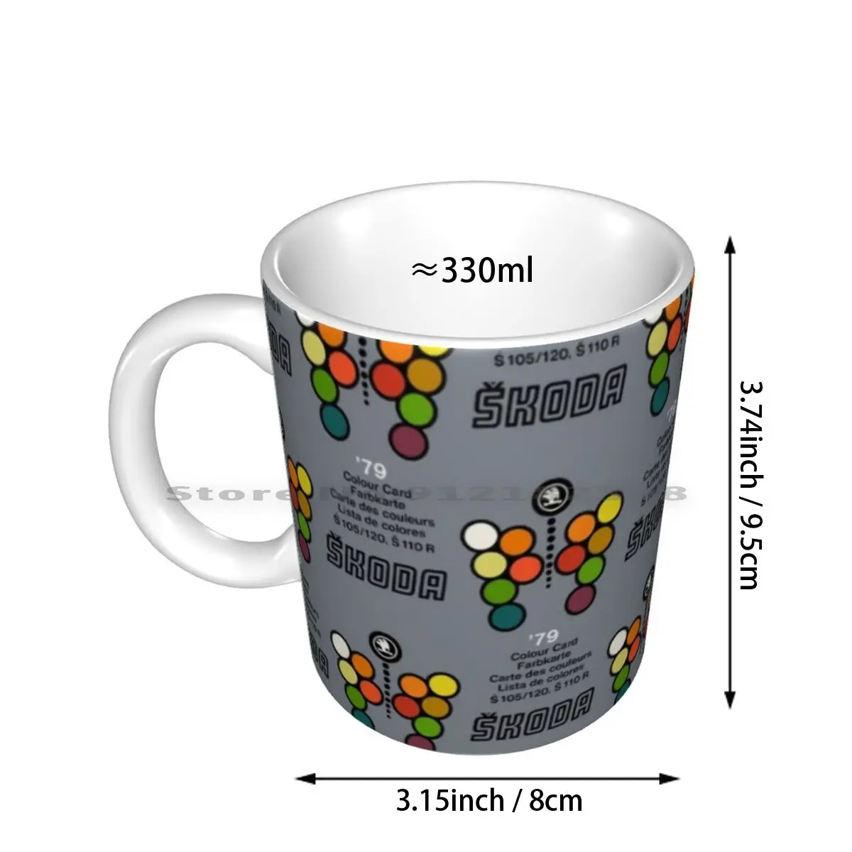 Skoda 1979 Colour Card Ceramic Mugs Coffee Cups Milk Tea Mug Skoda Estelle 1970s 1980s 70s 80s Car Cars Classic Classic Car