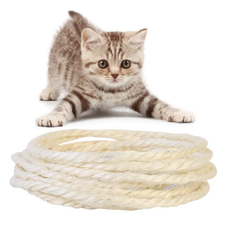 3/5M Natural Sisal Rope Cat Scratching Post Toys Making DIY Desk Foot Chair Legs Binding Rope Material For Cat Sharpen Claw