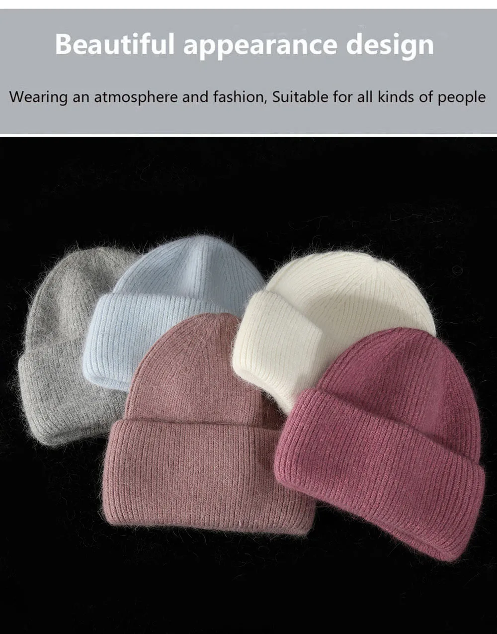 Heißer Verkauf Winter Hut Echt Kaninchen Fell Winter Hüte Für Frauen Mode Warme Beanie Hüte Frauen Solide Erwachsene Abdeckung Kopf Kappe – Detail 6