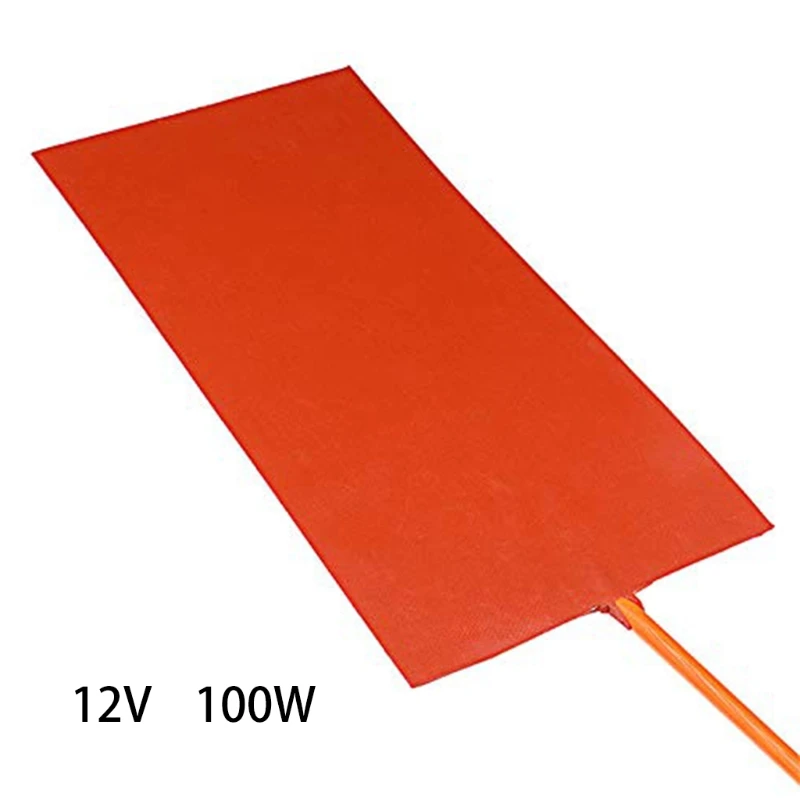 Silicone Heated Pad 152X304mm Heating Plate Mat 100W 12V for Pizza Hot Delivery Bag Mat Heating