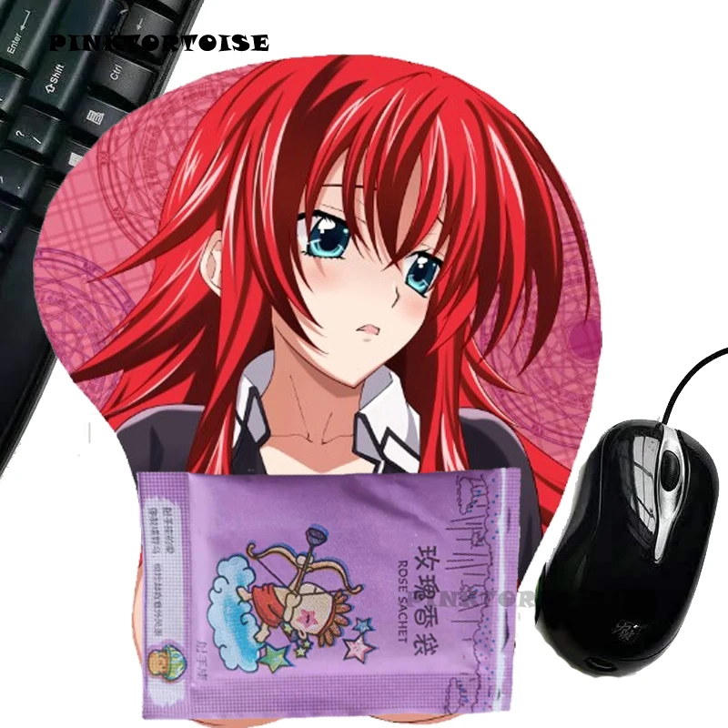 

PINKTORTOISE Anime Rias Gremory 3d softy Silicone Wrist Rest Mouse Pad Gaming playmat With Soft Gel Wrist Rest