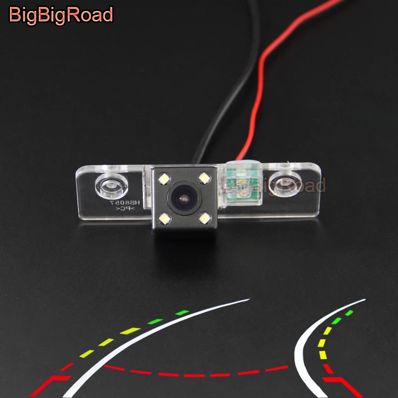 Car Intelligent Dynamic Trajectory Tracks Rear View Parking CCD Camera For Skoda Fabia Roomster Octavia A5 Laura