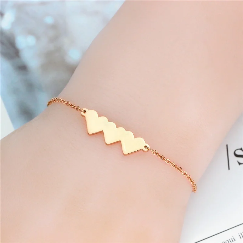 Tangula Custom 2-5 Names Bracelet with Heart Pendant Engraving Name Bracelet Stainless Steel Seng Women Family Couple Best Gift