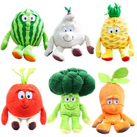 25cm Fruit Vegetable Plush Toys Pumpkin Pineapple Plush Dolls Banana Cauliflower Blueberry Stuffed Plushie Birthday Best Gifts