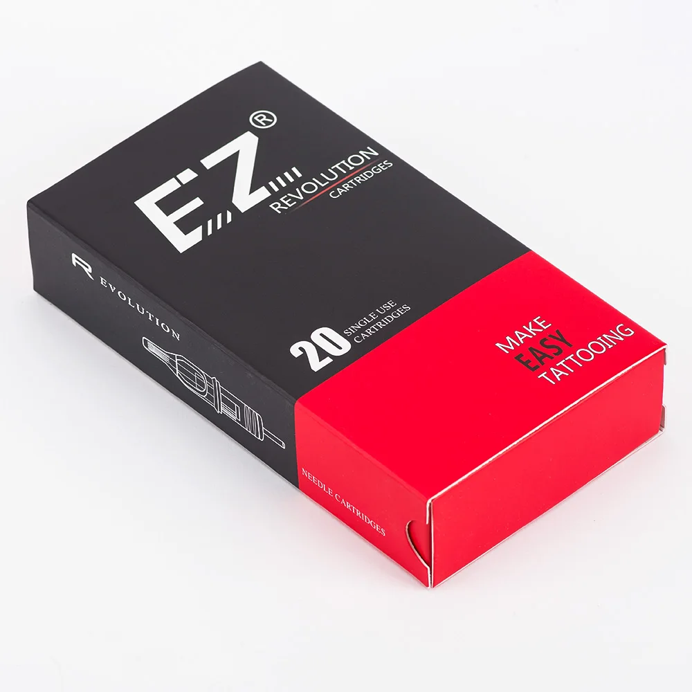 EZ Tattoo Needles Revolution-Patrone gebogen/rund Magnum # 08 0,25 mm für Kartuschen-Tattoo-Maschine und Griffe 20 Stück/Menge