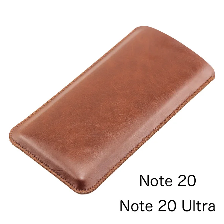 note20 Universal Fillet holster Phone Straight leather case retro simple style for Samsung note 20 ultra pouch