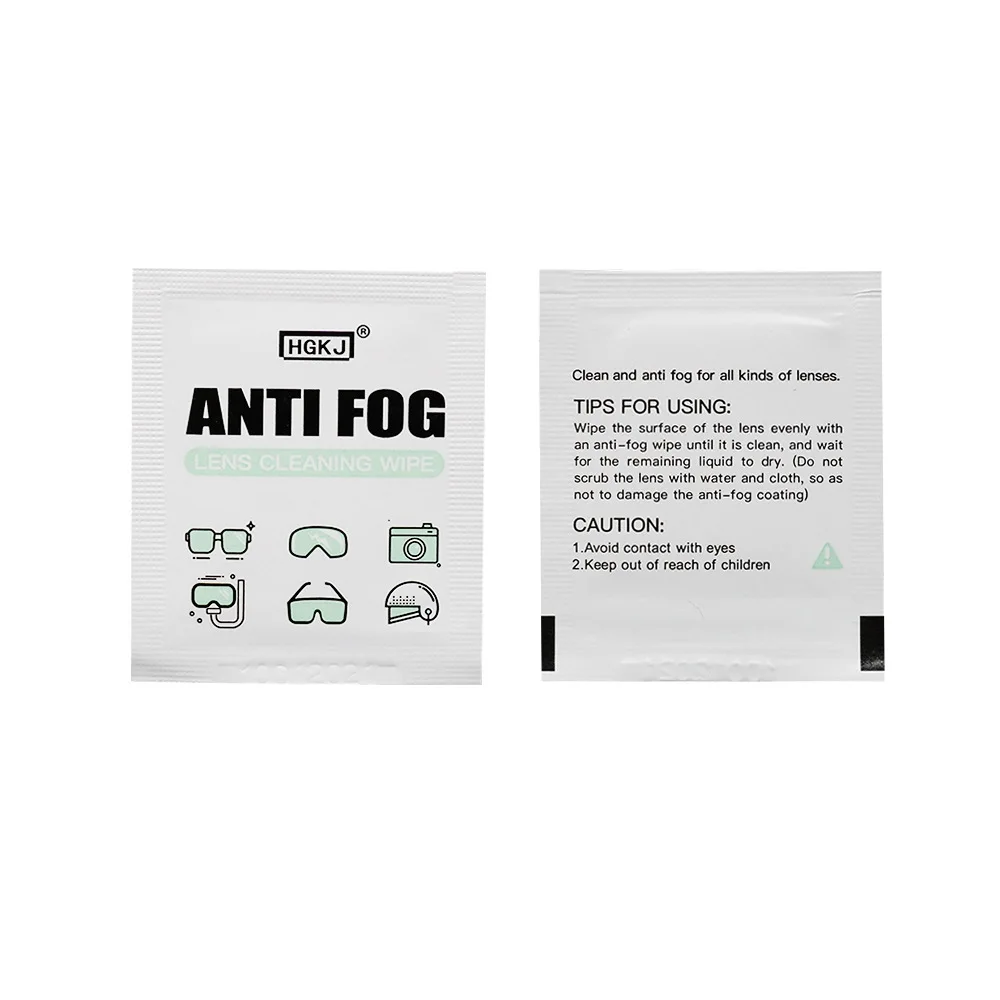 HGKJ Anti-Fog Wipe para óculos, Anti-Fog, pano molhado para óculos de sol, óculos, capacete protetor, máscaras de mergulho, óculos esportivos, 100