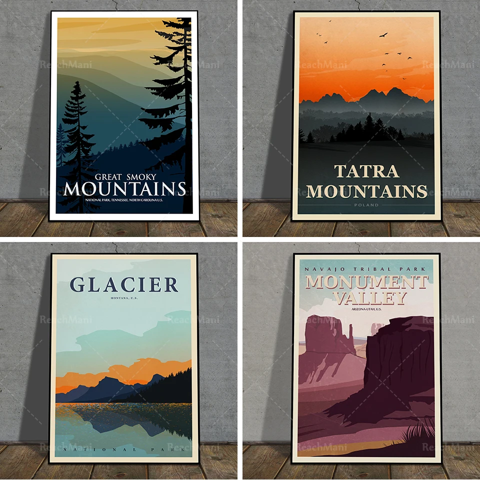 

The Tatra Mountains, Polish Mountains, Travel Poster, Retro Print, Wall Decoration,Wall Art.