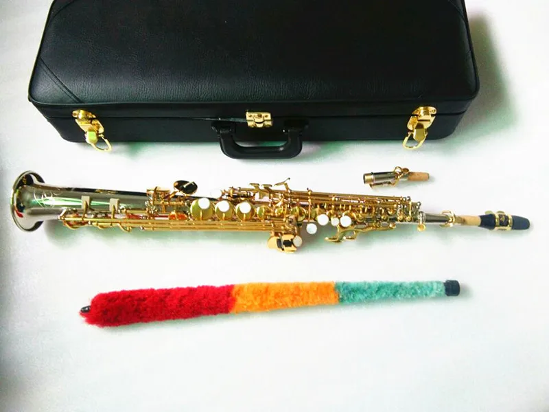 Japan SS-W037 B Flat Soprano Saxophone Musical Instruments Sax Brass Nickel Silver Plated With Case Professional