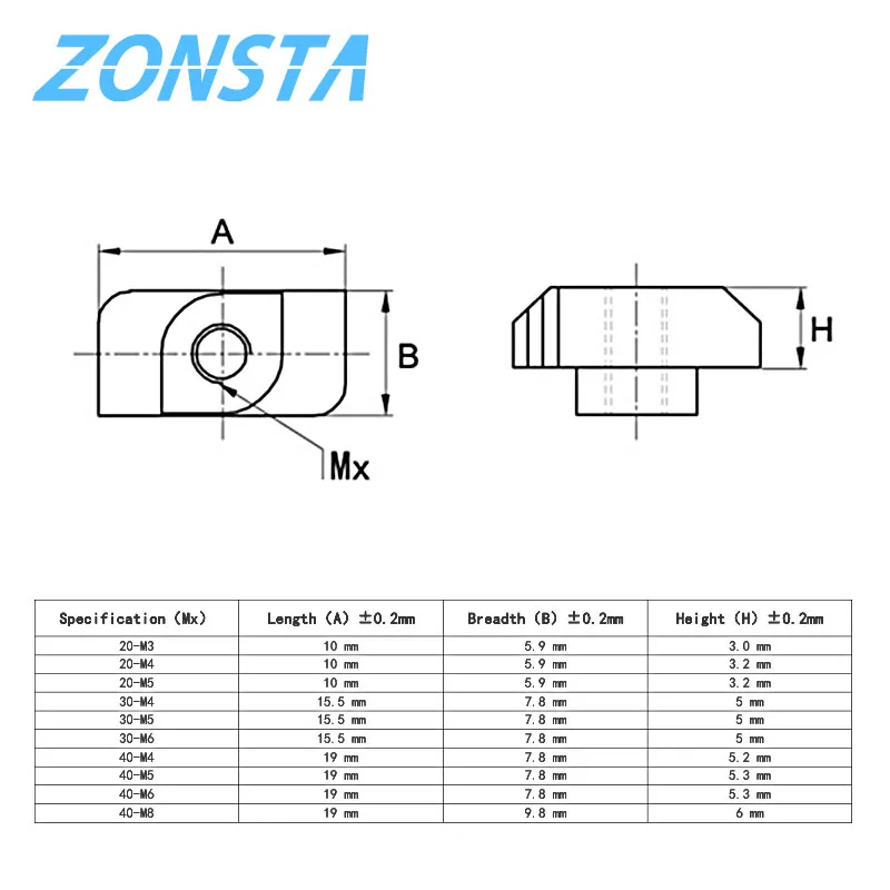 Slide T Nut M3 M4 M5 M6 M8 Aluminium profile fastener connector T-Nuts 3D printer sliding Nut Hammer Head Slot Nut 20 30 40 EU