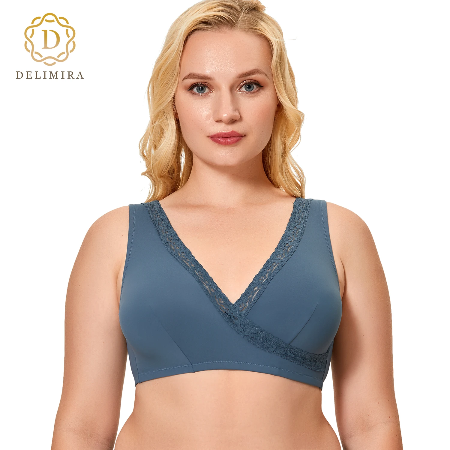 Delimira Women\'s Soft Cup Comfort Plus Size Sleep Maternity and Nursing Bra