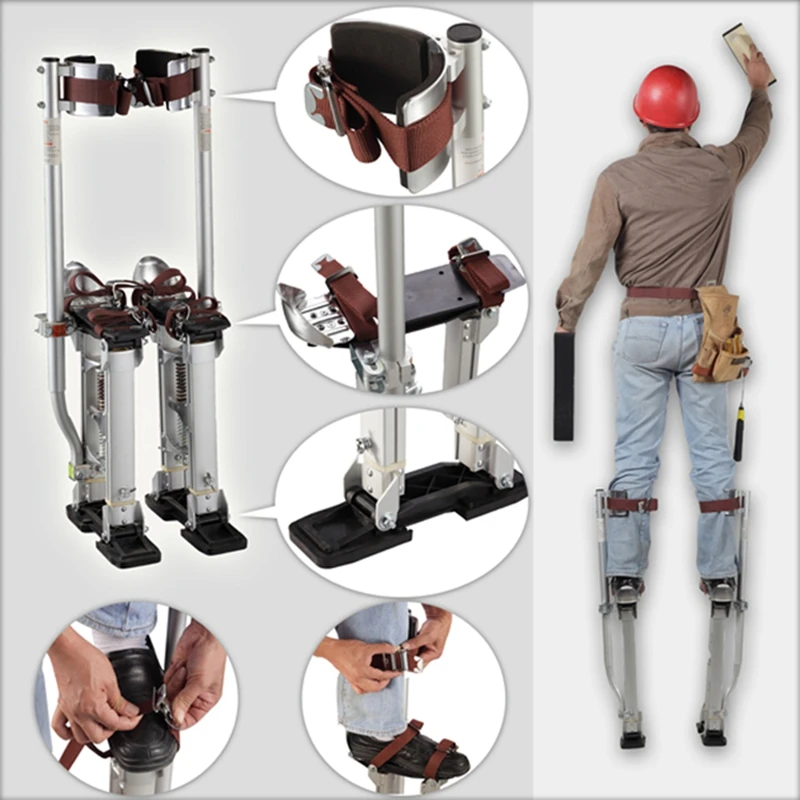 Drywall Stilt Adjustable Stilt 18 to 48 Inches  Aluminum Plastering Ladder Drywall Plaste Stilts