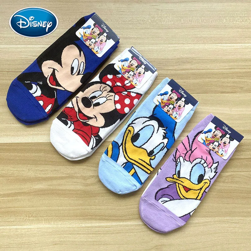 1Pair Girl Mickey Olaf Printed Thin Cotton Female Disney Socks Cartoon Anime Mouse Sports Boat socks Color Ladies Socks