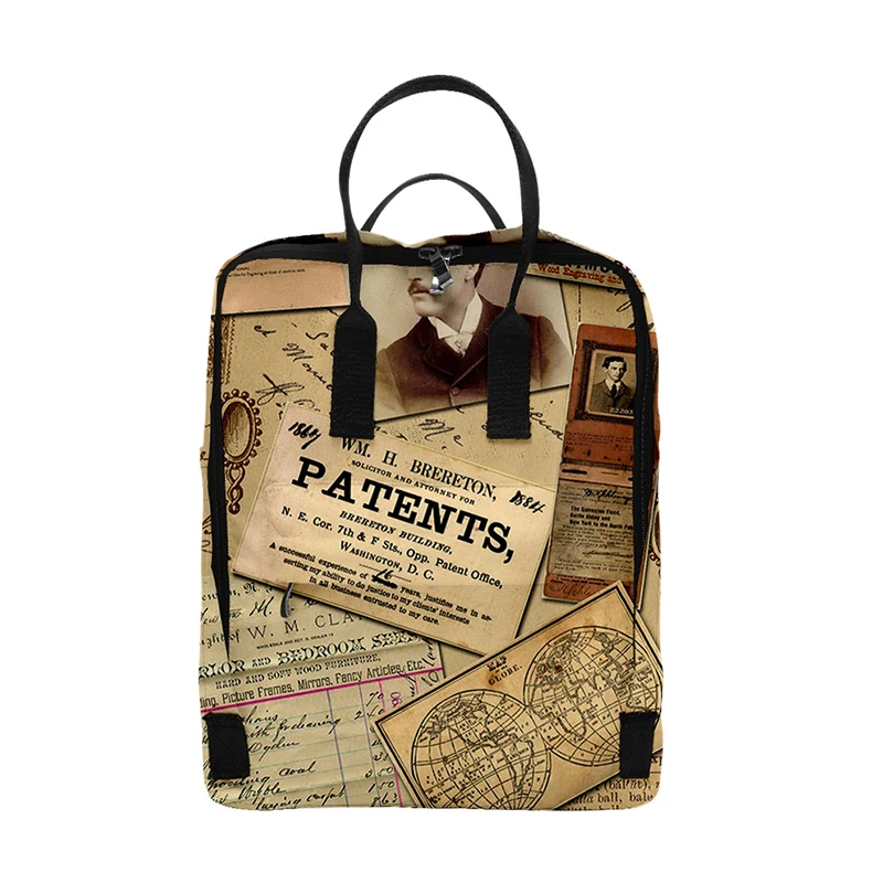 

Retro Old Newspaper Fashion 3d Backpacks Men Women School Bags Multi Pocket Travel Bag 3D Teenage Notebook Backpack Shoulder Bag